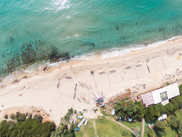 Blick aus der Luft auf den Strand Costa Rei