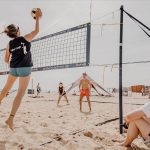 Beachvolelyball Match am Praia da Rocha