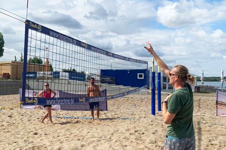 Beach volleyball training at camp in Leipzig